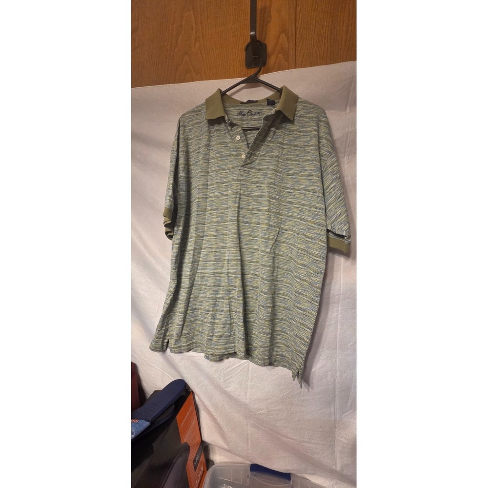 Alan Flusser Polo Shirt‎ Mens  Green Cotton Polo Large